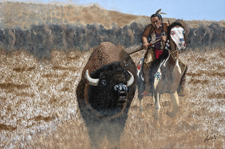 TATANKA! MY PEOPLE WILL SING OF YOUR MAJESTY</br></br>
41”Wx28”H