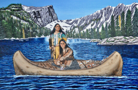 WORRY NOT LITTLE BROTHER! I SEE HER VILLAGE</br></br>
40”Wx28”H